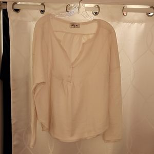 Cream colored baby doll top, size  large, barely worn, great condition